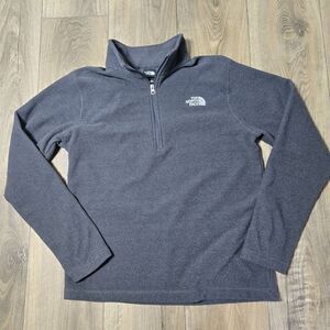 The North Face 1/4 Zip‎ Pullover Men's Size Large Gray Long Sleeve Heavy Knit